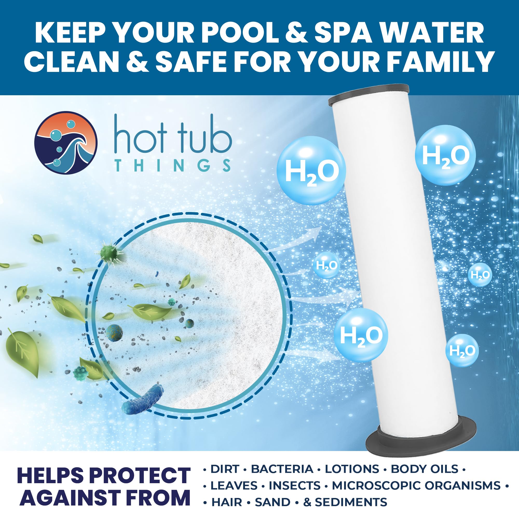 Sundance 880-series spa shows crystal-clear water after MicroClean Ultra.