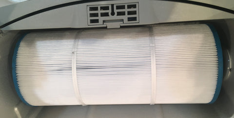 Sundance MicroClean Ultra outer filter durability close-up highlights chemical-resistant pleats.