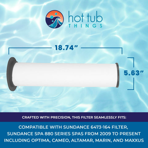 Pleated filtration technology by Sundance enhances water clarity.