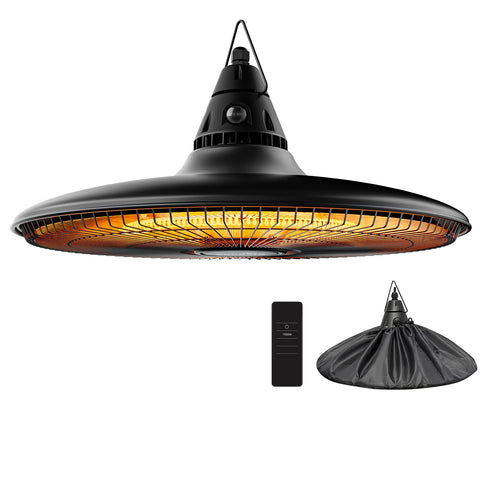 Sundate Hanging Heater with remote control for convenient outdoor comfort.