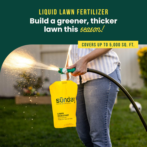 Sunday Lawn Kickstart universal sprayer attachment with hose for easy application.