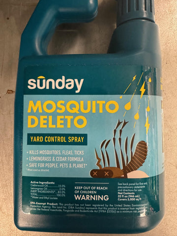 Sunday Mosquito Deleto ongoing protection through regular reapplication