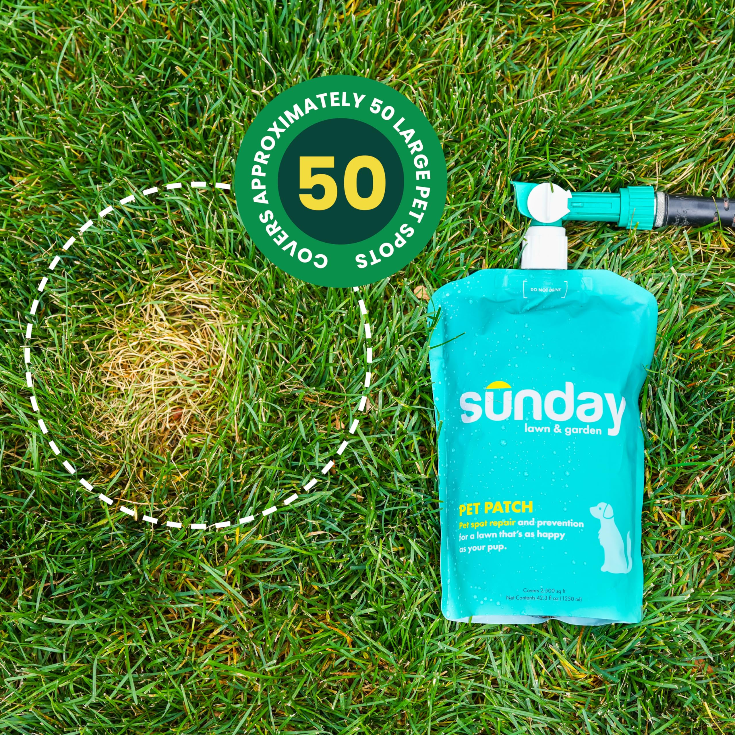 SUNDAY Pet Patch natural ingredients like humic acid aid soil health.