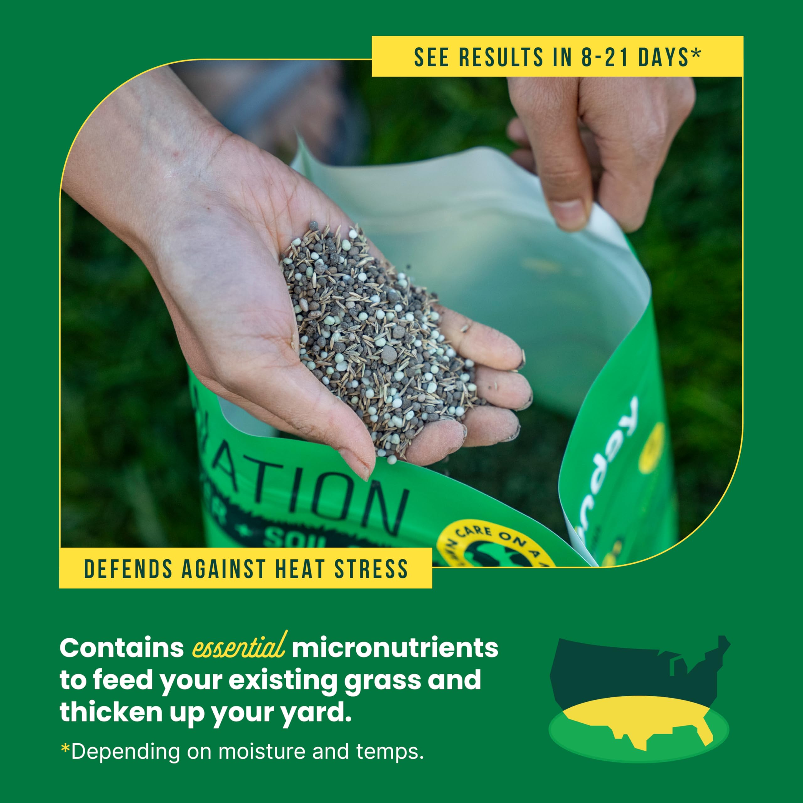 SUNDAY South Seed + Feed natural ingredients support eco-friendly lawn care