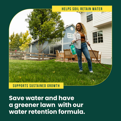 SUNDAY Water Focus with 18-0-3 formula promotes steady growth with reduced burn risk.