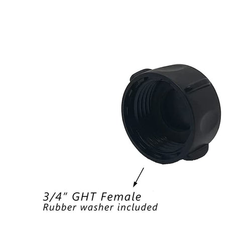 SundayEighting hose cap closeup shows durable ABS construction and secure fit.