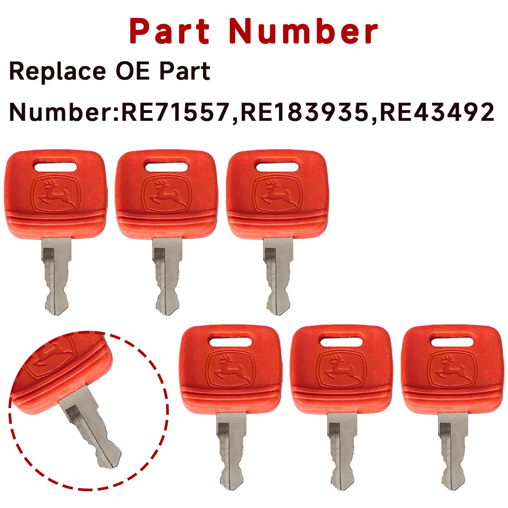 SunDiss durable ignition keys with robust metal frame and red cap