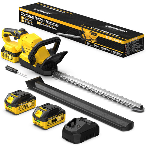 SundpeyPRO 21in cordless hedge trimmer in use for precise pruning and shaping