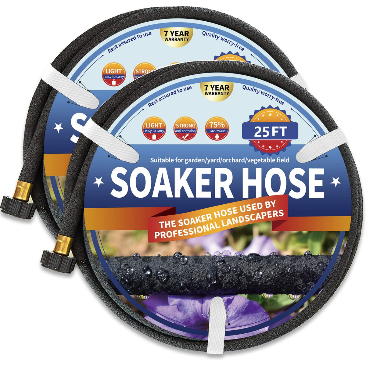 Suneed soaker hose 25ft bundle provides even moisture along the garden bed