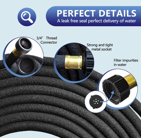Suneed end-cap durability on hose reduces leaks during watering