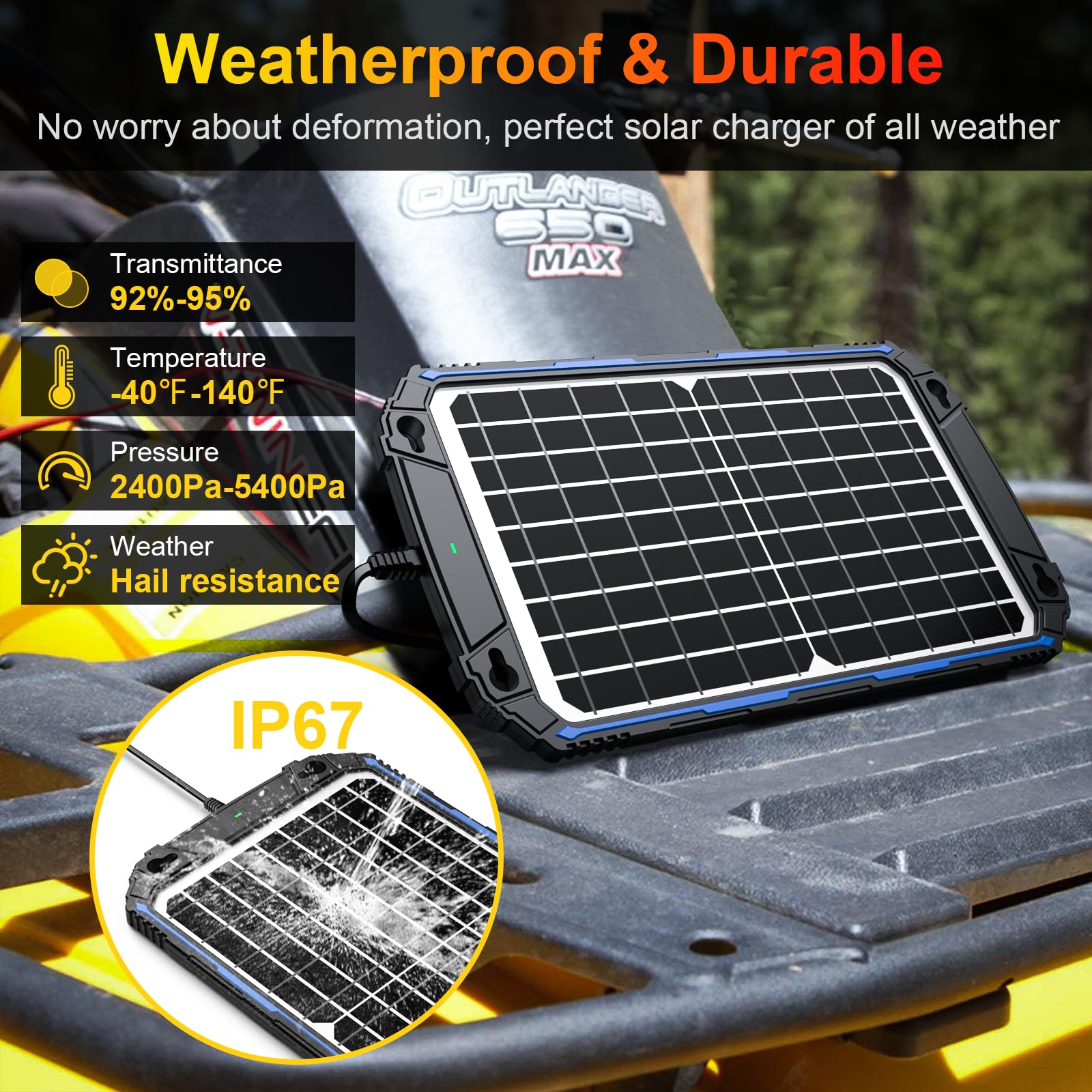 SUNER POWER durable weather-resistant frame withstands harsh conditions.