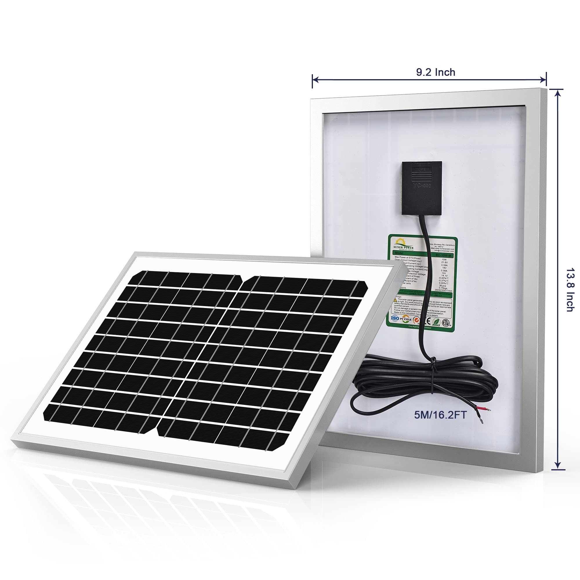 SUNER POWER ergonomic mount structure simplifies installation on gates