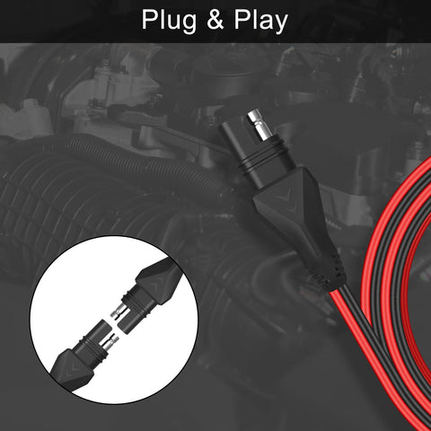 SUNER POWER ergonomic SAE plug enables quick and easy connection and disconnection.