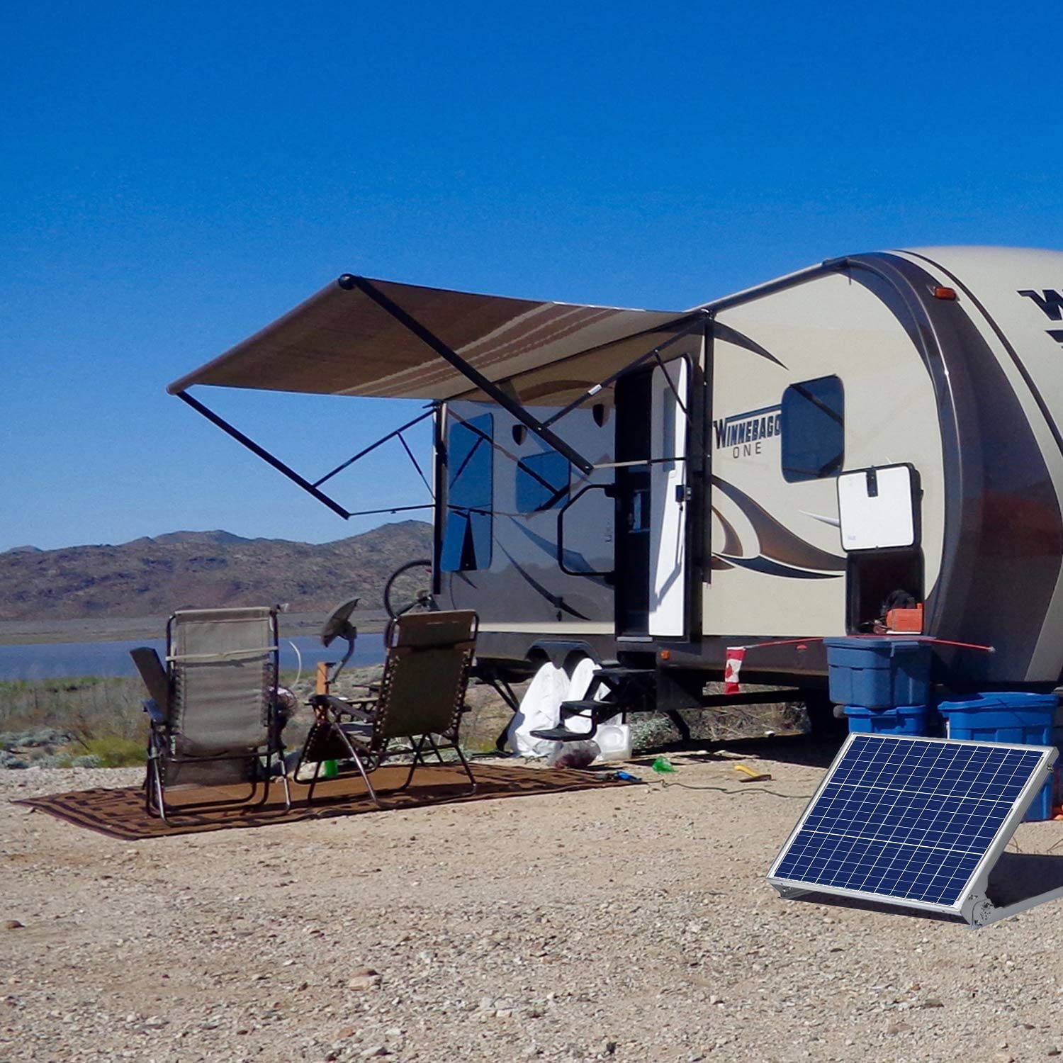 SUNER POWER in-use boating scene demonstrates reliable solar charging for marine batteries