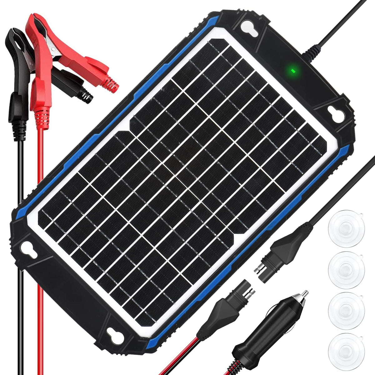 SUNER POWER waterproof 12W solar panel for reliable outdoor charging.