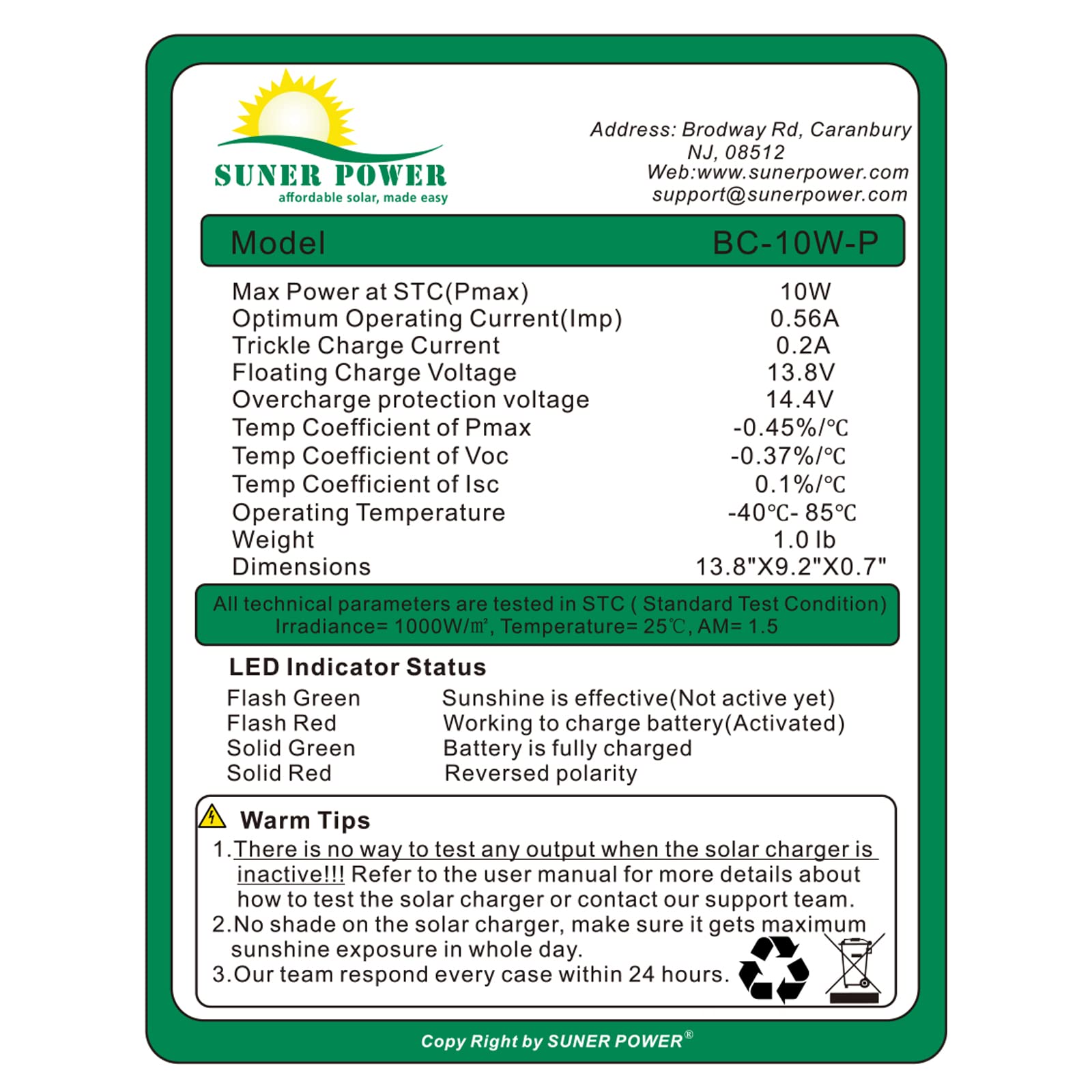 SUNER POWER wide battery compatibility supports multiple 12V chemistries.