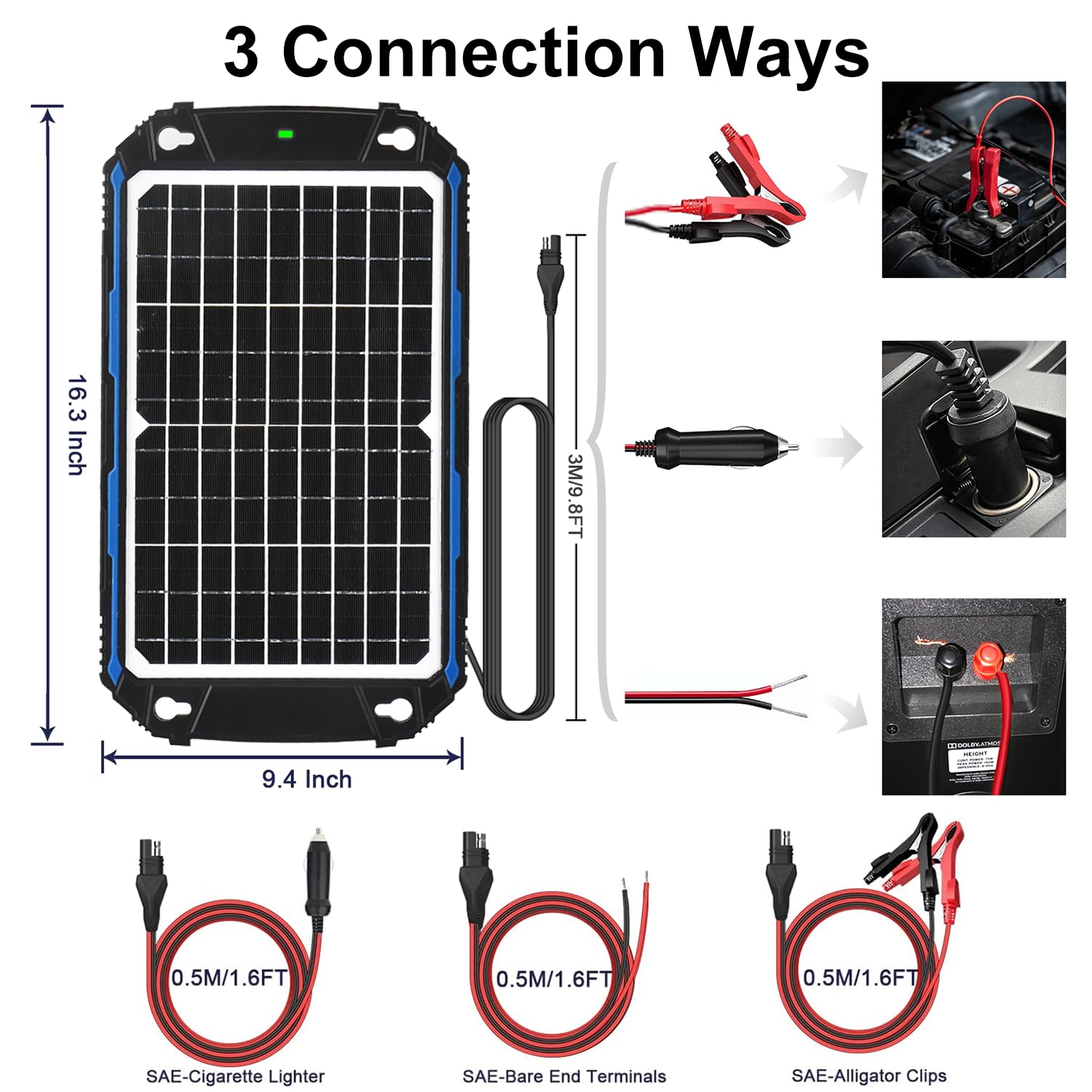 SUNER POWER wide compatibility matrix shows support for many battery types.