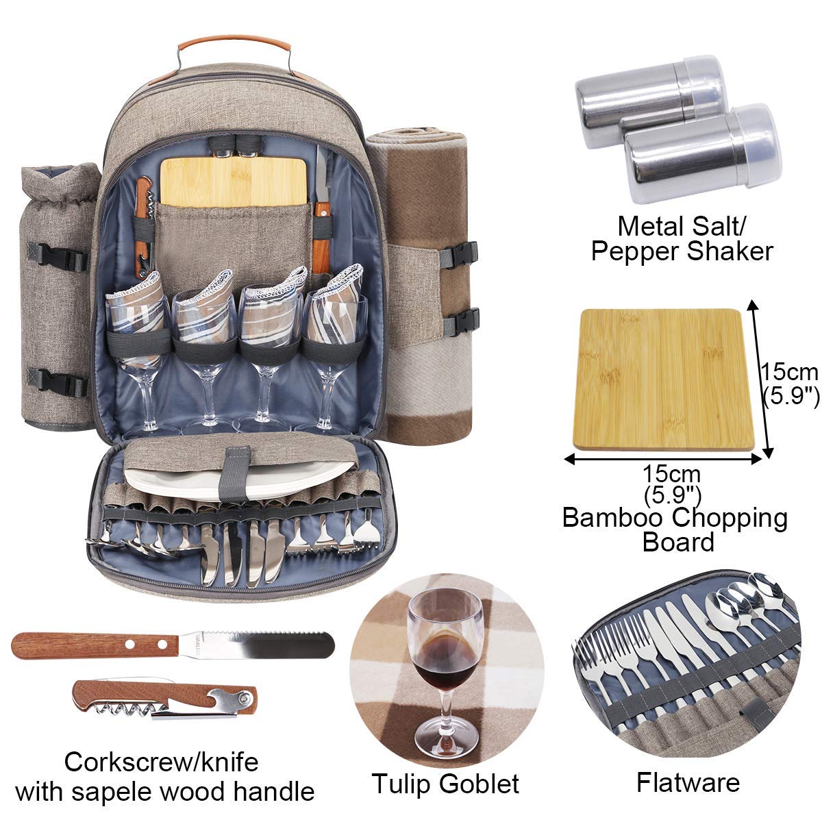 Sunflora picnic blanket included for comfortable outdoor seating