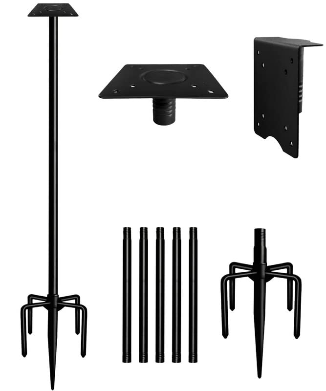 Sungaryard 90inch heavy-duty pole mount in backyard providing sturdy birdhouse support
