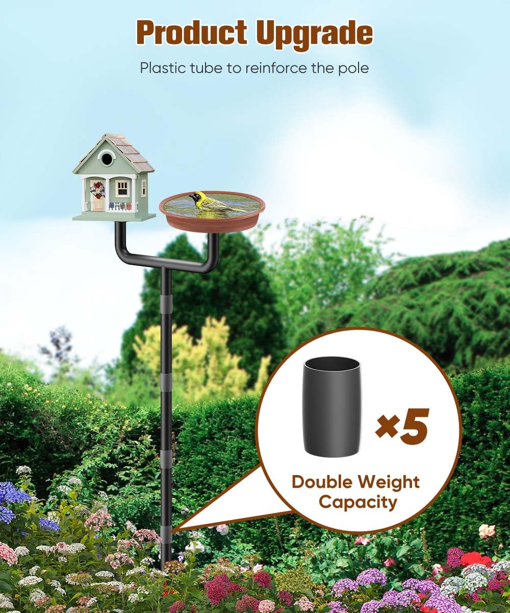 Sungaryard adjustable-height bird feeder stand adapts to different bird species