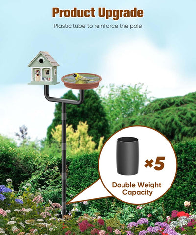 Sungaryard adjustable-height bird feeder stand adapts to different bird species