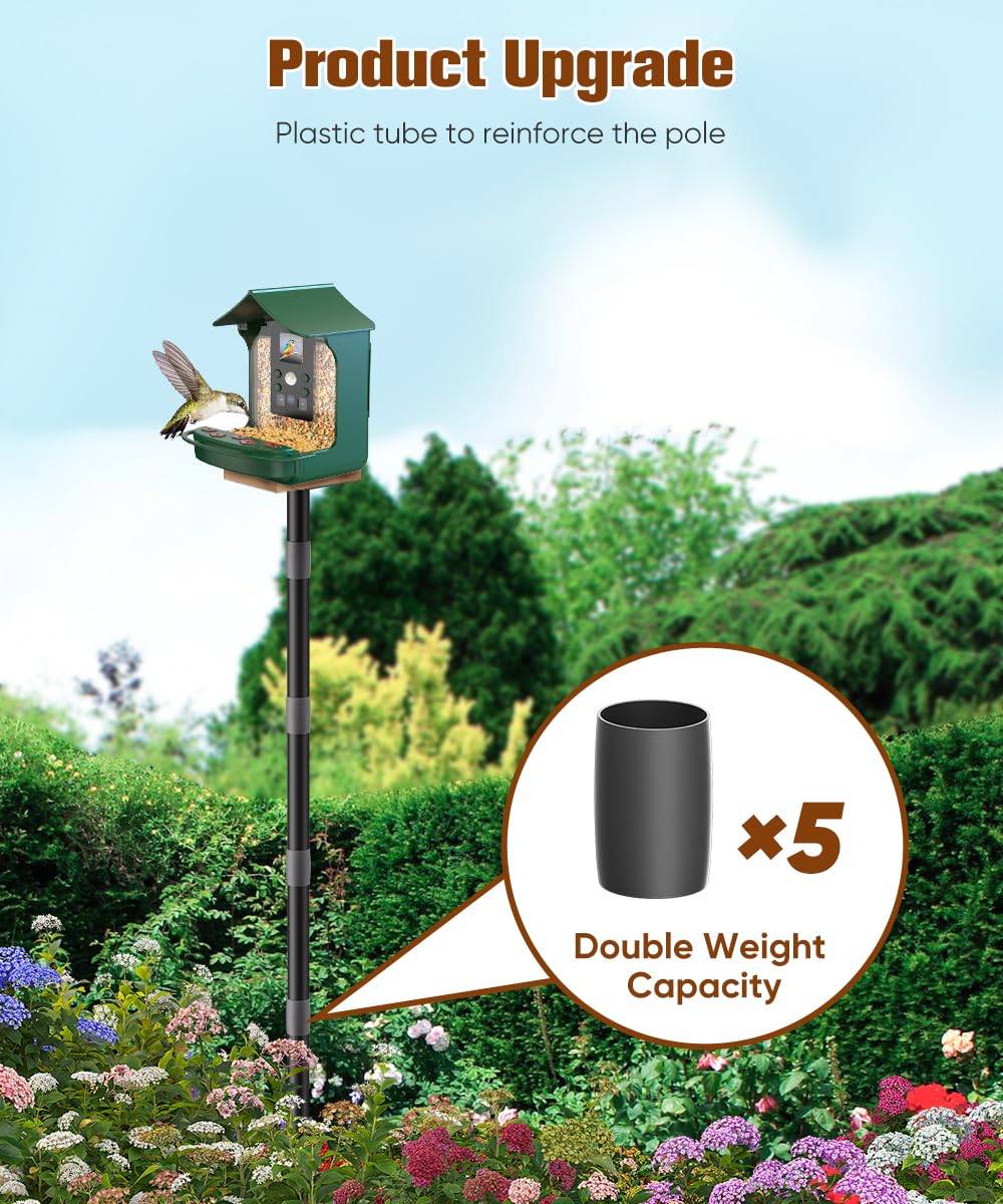 Sungaryard Adjustable Height pole enables species-specific feeding heights.