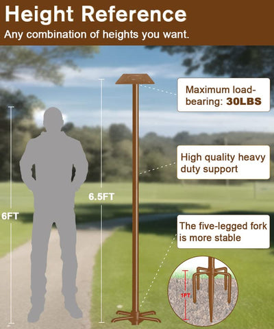 Sungaryard pole kit with 5-prong base keeps feeders stable