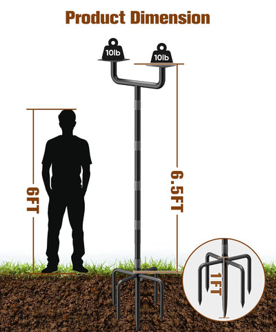 Sungaryard easy-installation bird feeder pole with clear hardware and guide