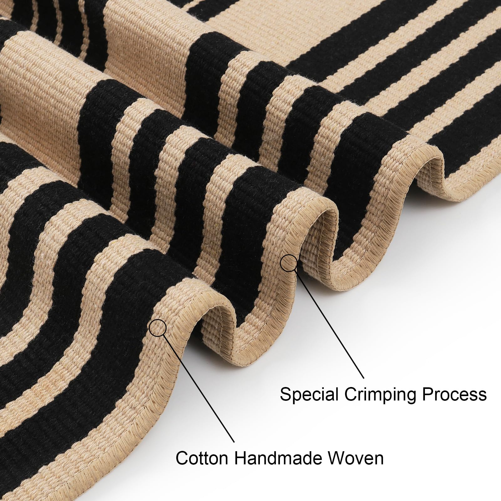 Sungea washable two layer stripe door mat simplifies cleaning after outdoor use.