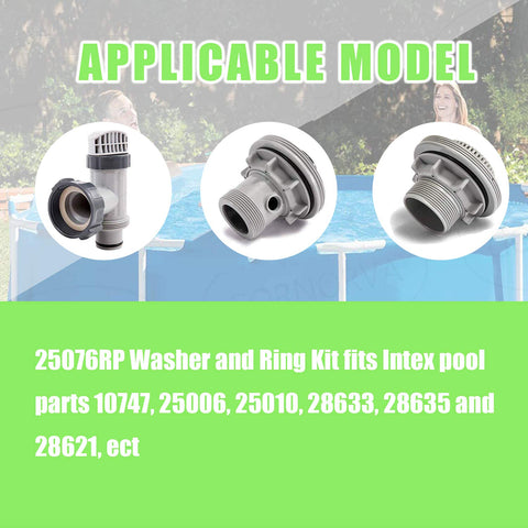 SUNGIFT 25076RP five rubber washers for pool strainers and 1-1/2 in fittings, wear resistant.