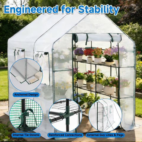 SUNGIFT metal frame with reinforced PE cover delivers all-weather protection.