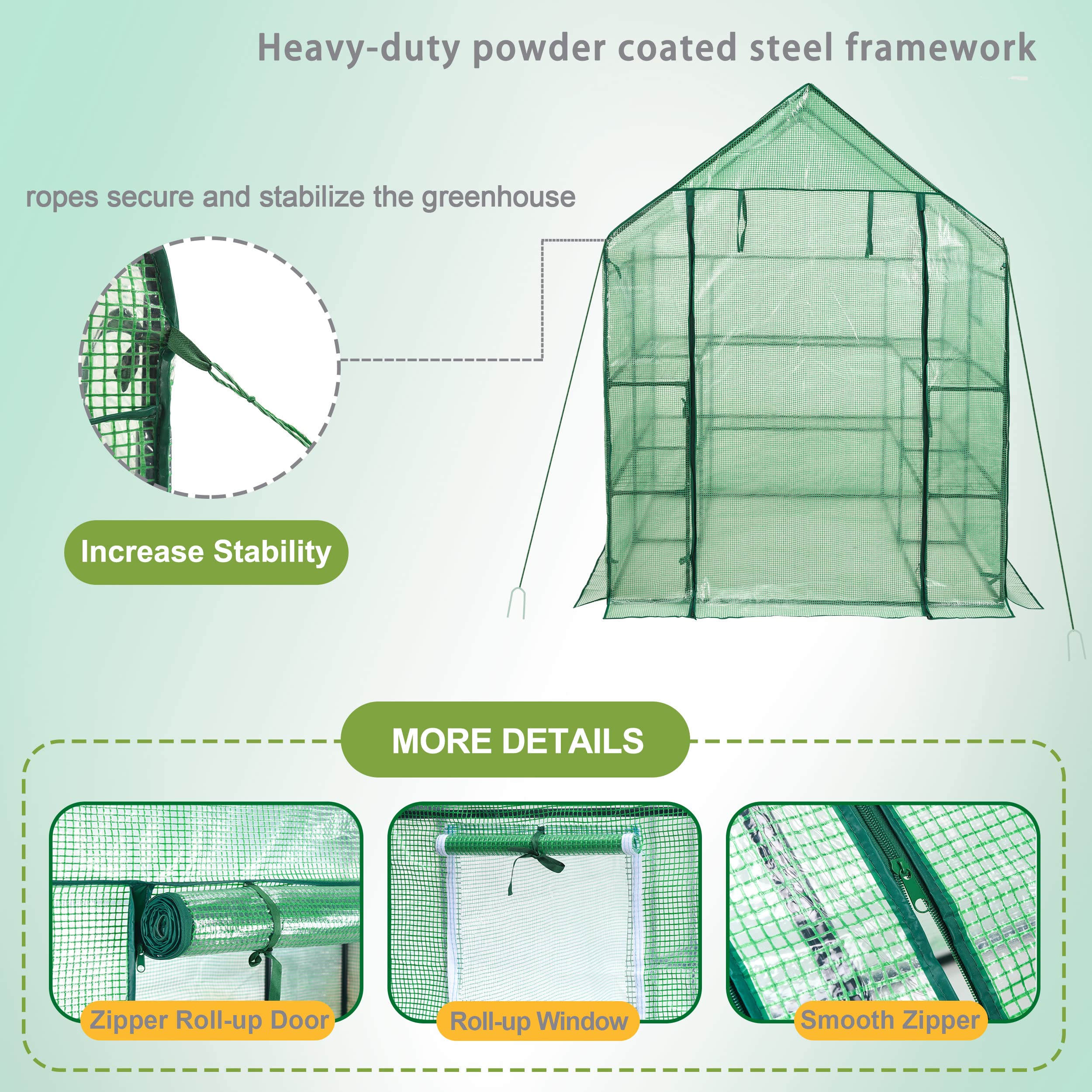 SUNGIFT Walk-in Greenhouse outdoors setup fits garden, balcony, and patio