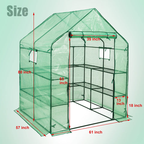 SUNGIFT Walk-in Greenhouse roll-up door enables quick access and airflow