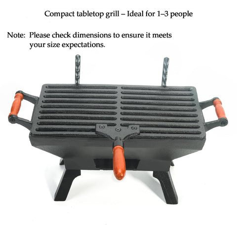 Sungmor adjustable grate height helps control cooking temperature.