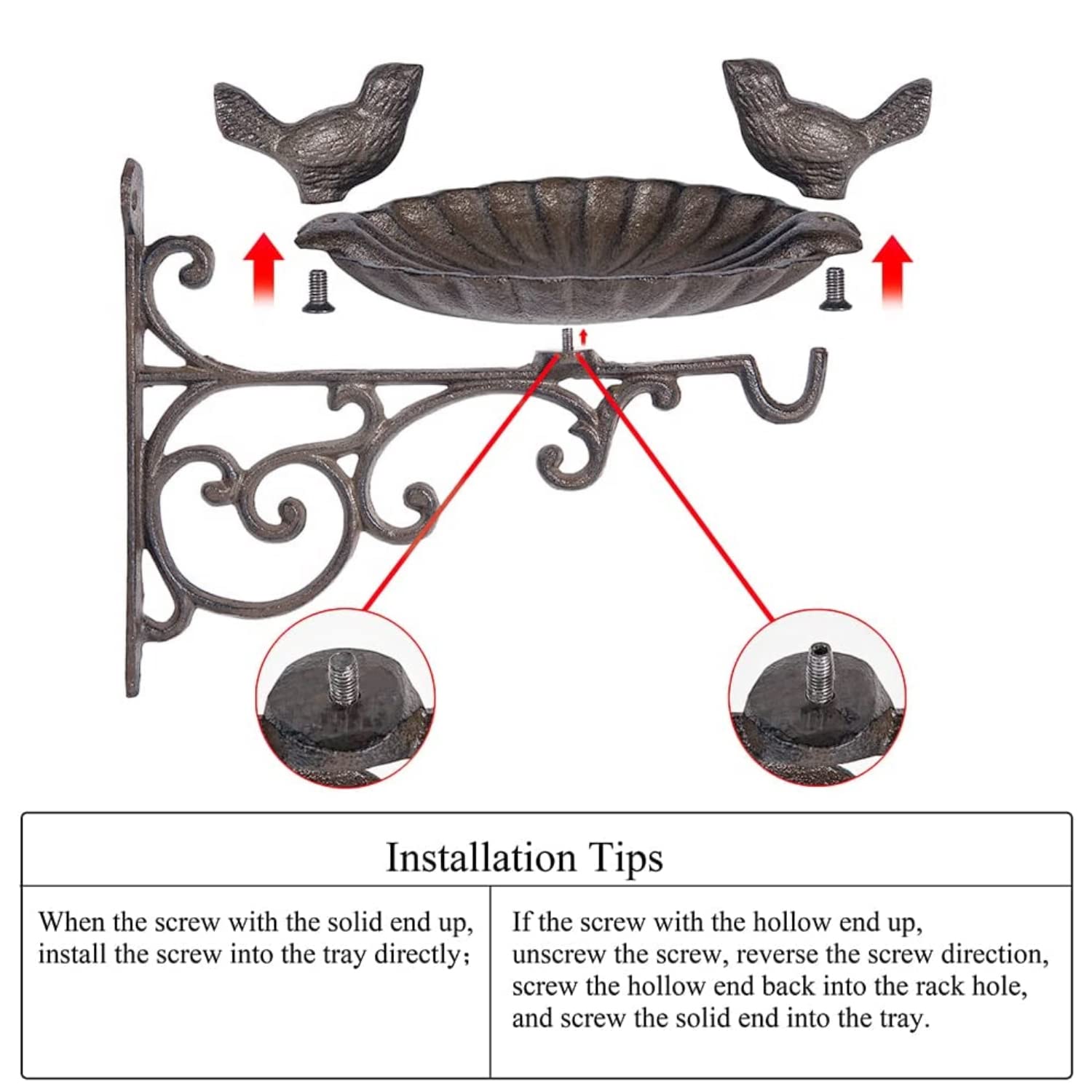 Sungmor antique dark brown finish on cast iron enhances rustic garden style