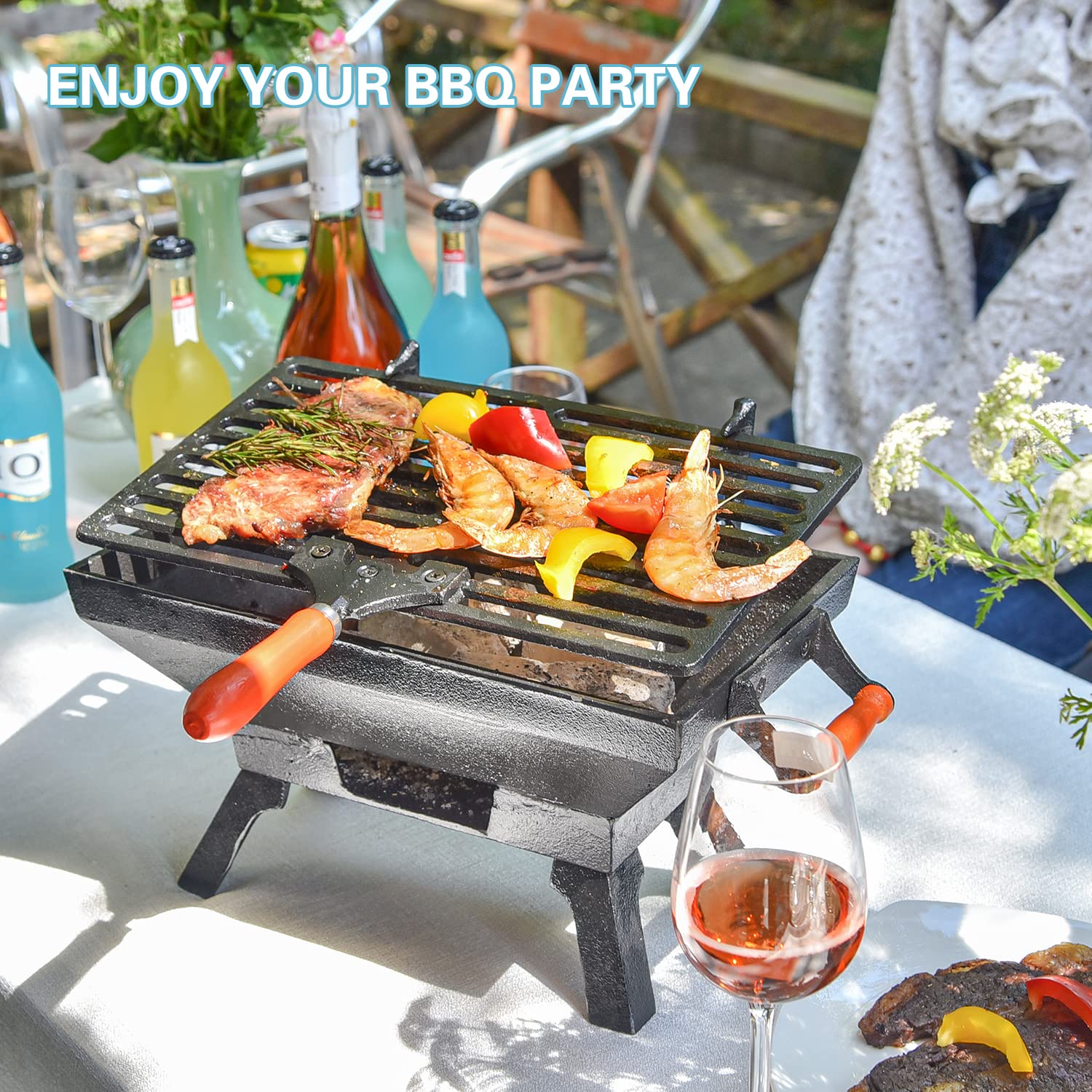 Sungmor durable cast-iron close-up shows heat retention and rugged build.