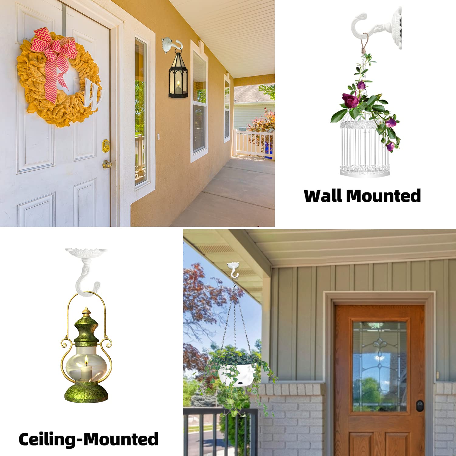 Sungmor ceiling hook for wind chimes in antique white, sturdy hang