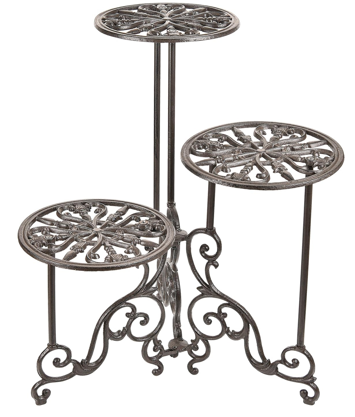 Sungmor heavy-duty plant stand with three tiers for sturdy display and organization.