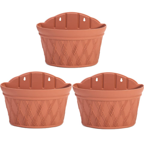 Sungmor brick-red planter drainage feature close-up supports healthy watering.