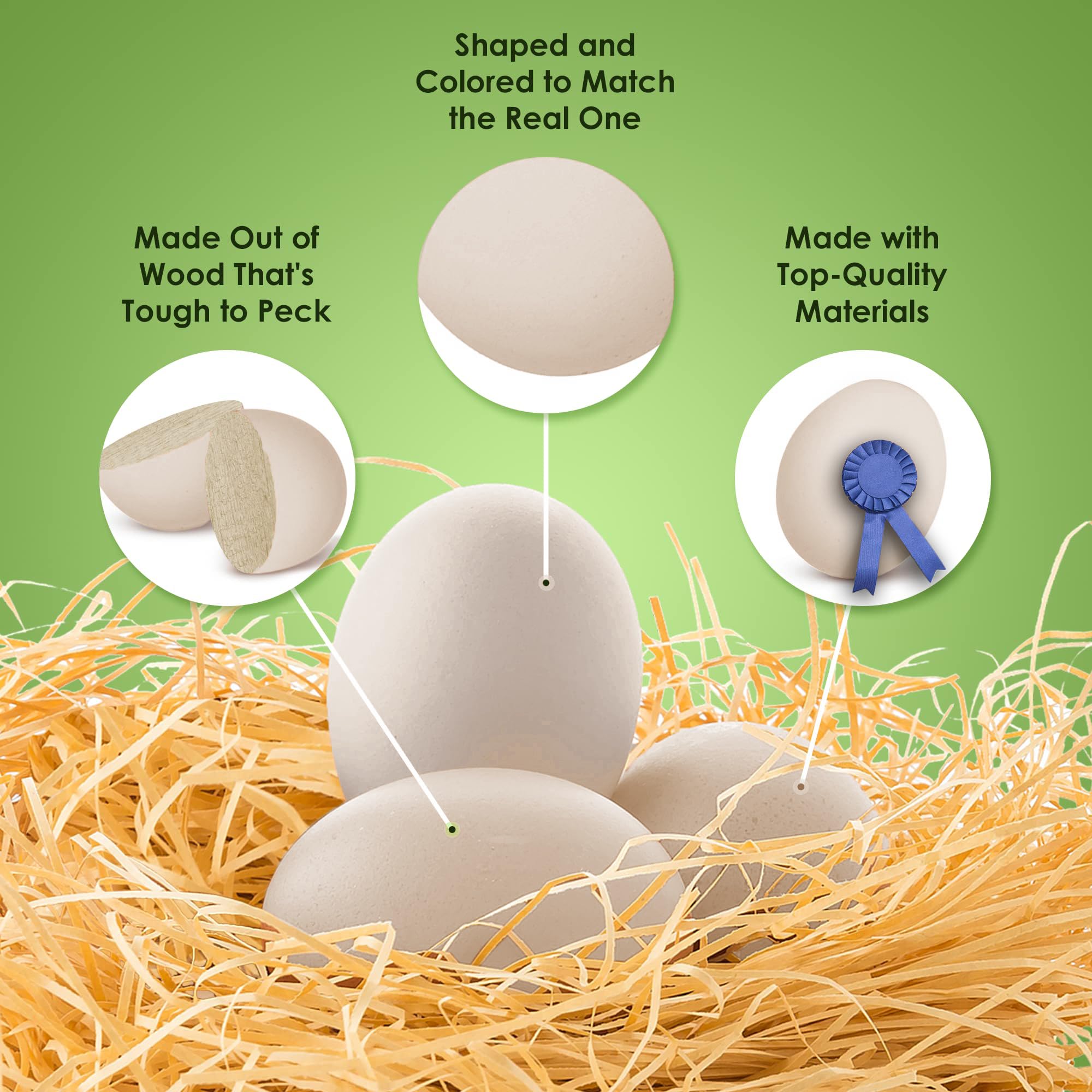 SunGrow wooden eggs aid broodiness testing in hens