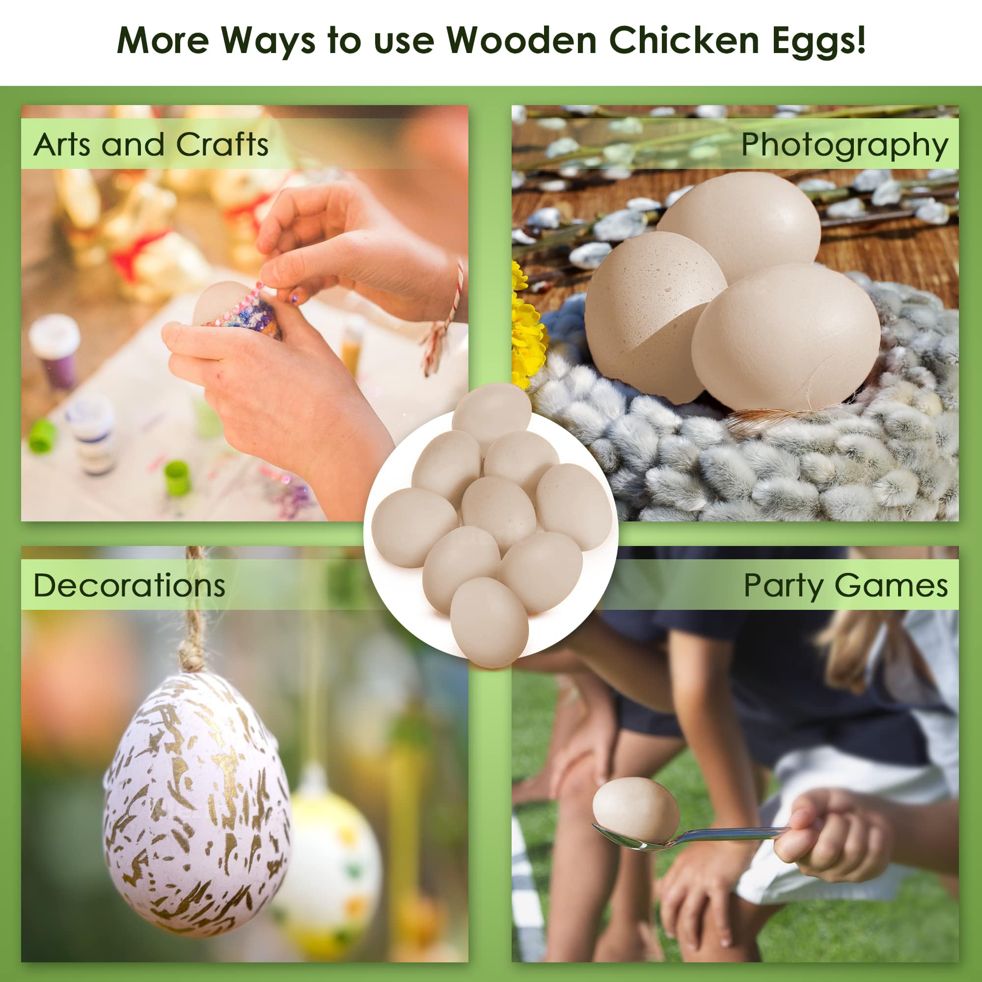 SunGrow decorative wooden eggs for Easter and rustic interiors