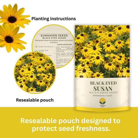 SunHaven Seeds 1oz bulk packet preserves freshness for extended planting projects