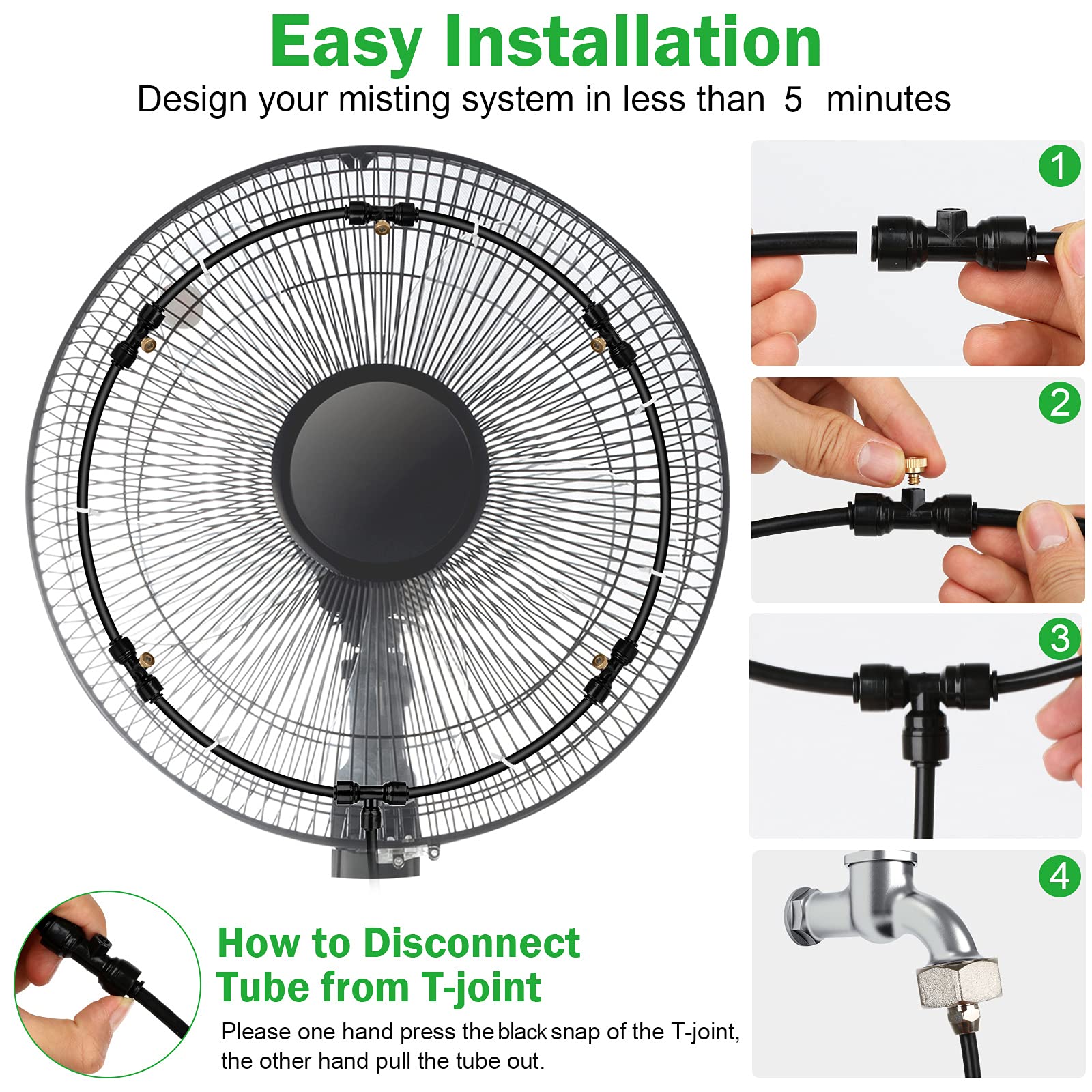 SUNHE YHK misting kit fine mist provides refreshing air on hot outdoor days