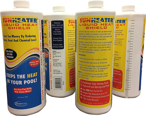 SunHeater Liquid Heat Shield swimmer-friendly formula supports longer pool season.