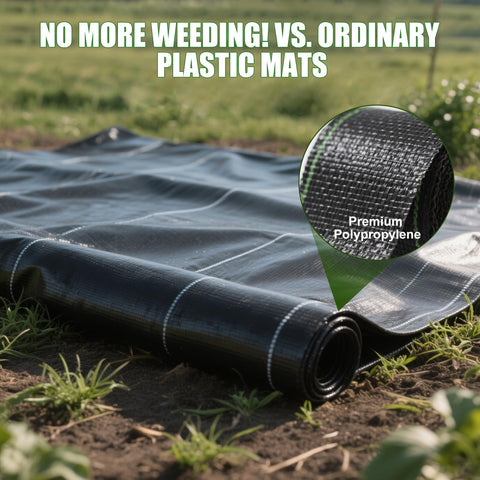 Sunifier weed barrier fabric is easy to cut and fit for irregular spaces.