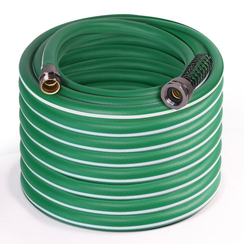 Sunifier heavy-duty hose 100ft, coiled and ready for easy outdoor watering.