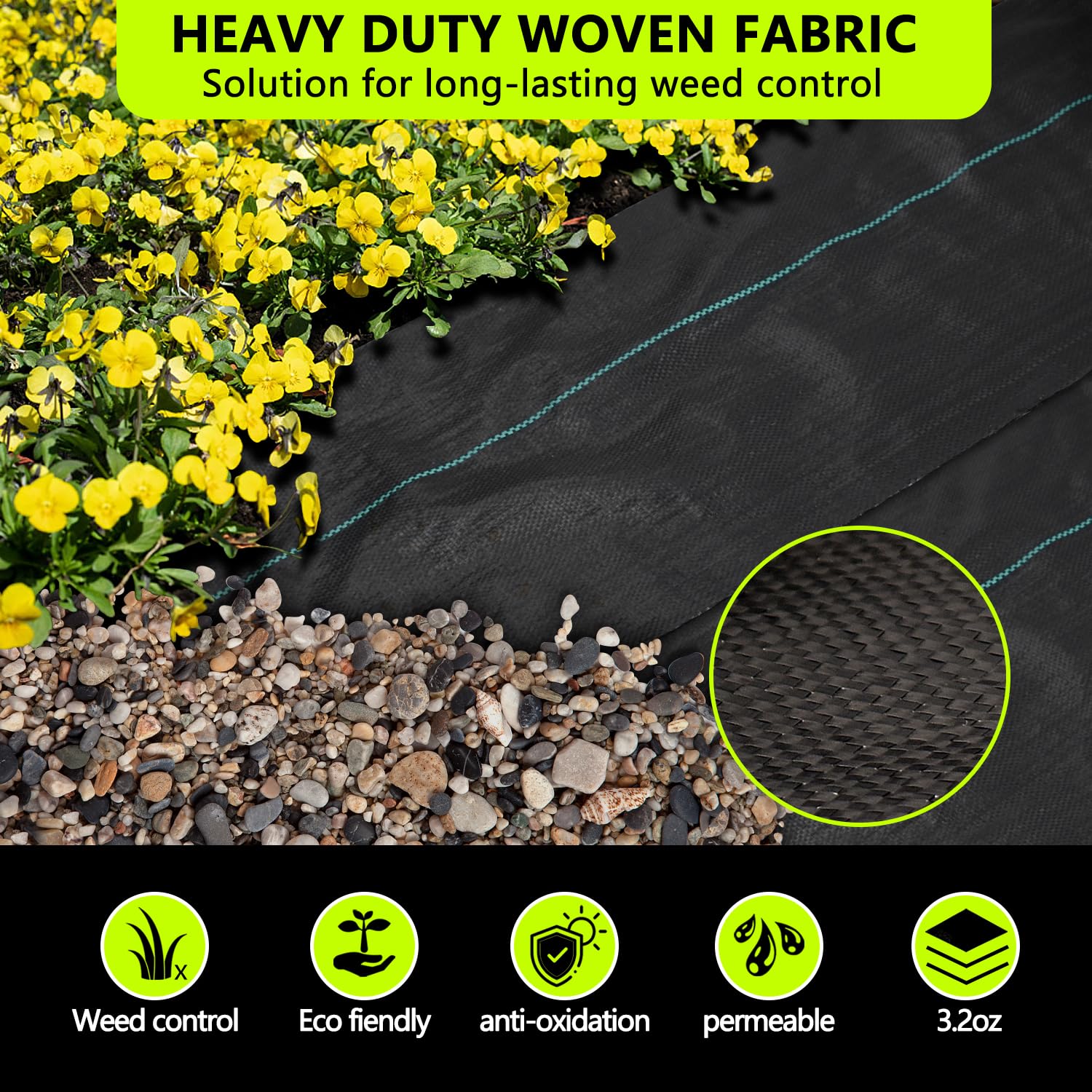 Sunifier landscape fabric durable for long-lasting garden beds and pathways.