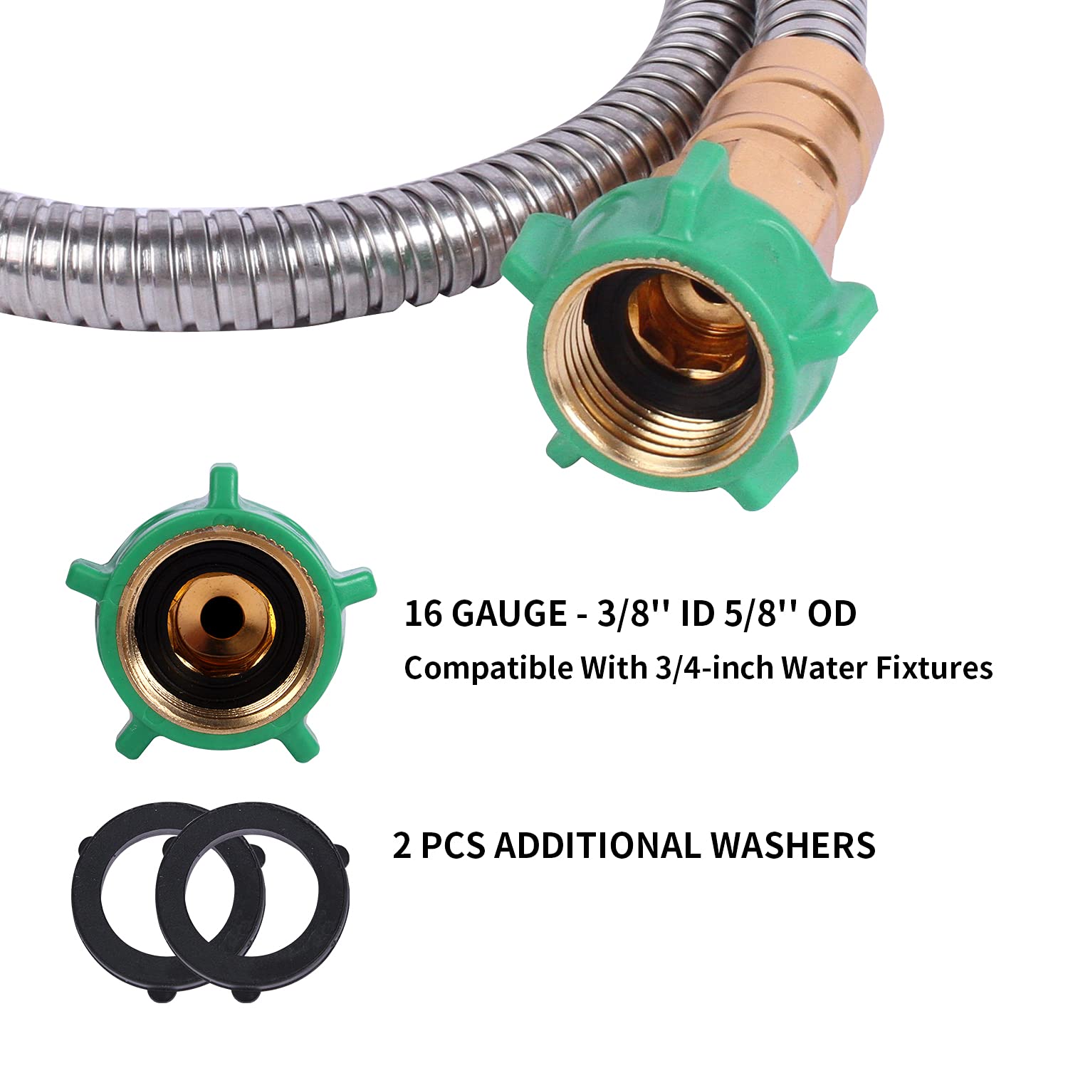Sunifier metal short garden hose 12ft heavy-duty fittings resist leaks