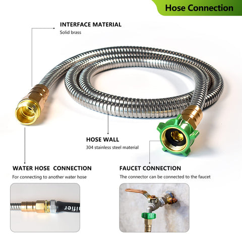 Sunifier metal short garden hose connection guard for leak free use