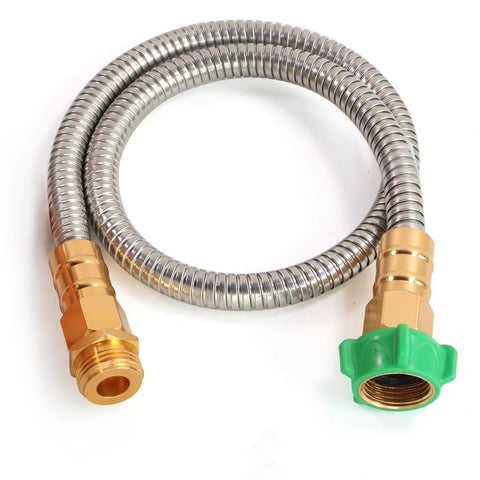 Sunifier metal short hose 6ft with stainless steel exterior for durable watering.
